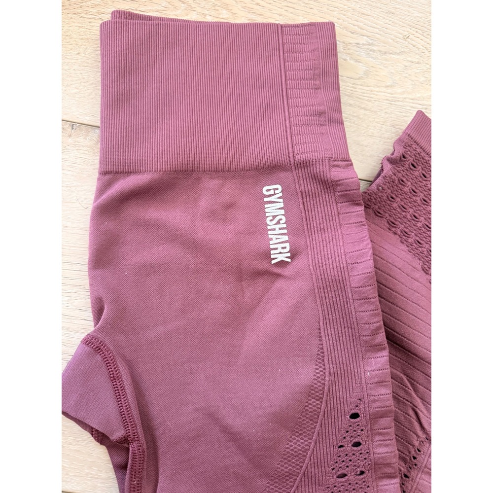 Gymshark Energy Seamless Cropped Leggings Berry Purple High Waist Tights 229 - Picture 2 of 4